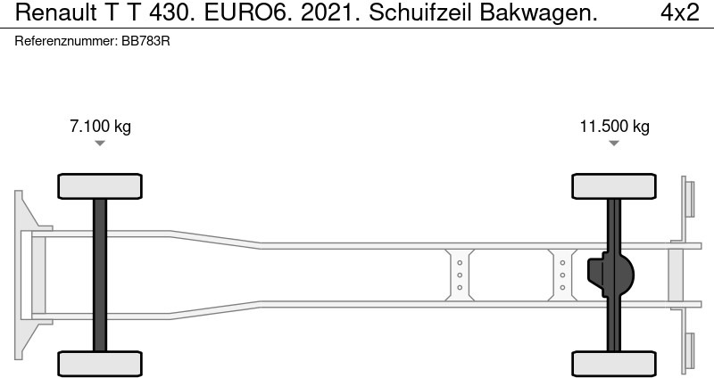 Camião de lona Renault T T 430. EURO6. 2021. Schuifzeil Bakwagen.: foto 9