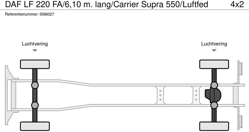 Camião frigorífico DAF LF 220 FA/6,10 m. lang/Carrier Supra 550/Luftfed: foto 20