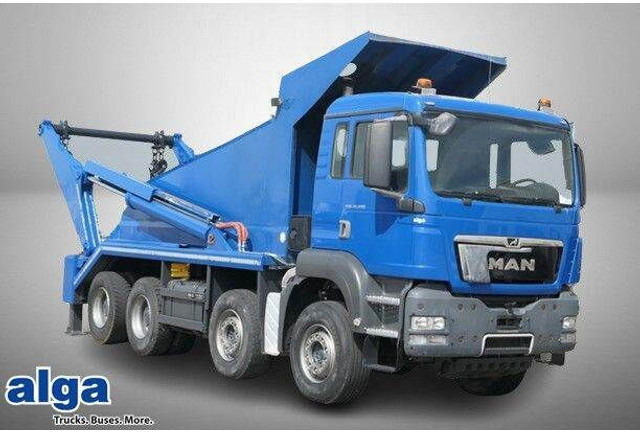 MAN 41.480 TGS 8x4, gr. Federpaket, 37tkm, 4-Achser - Camião com sistema de cabo: foto 1 MAN 41.480 TGS 8x4, gr. Federpaket, 37tkm, 4-Achser - Camião com sistema de cabo: foto 1