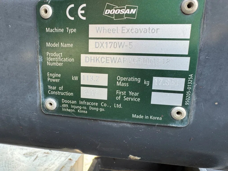 Escavadeira de rodas Doosan DX170-5 Engcon Gripper S Afneembaar.: foto 19