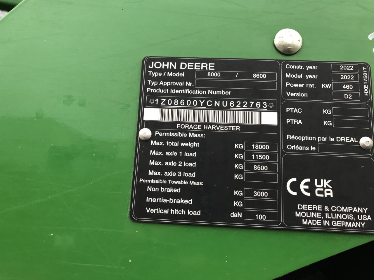 Picadora de forragem automotriz John Deere 8600: foto 12