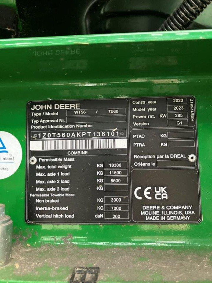 Ceifeira debulhadora John Deere T560: foto 13 Ceifeira debulhadora John Deere T560: foto 13