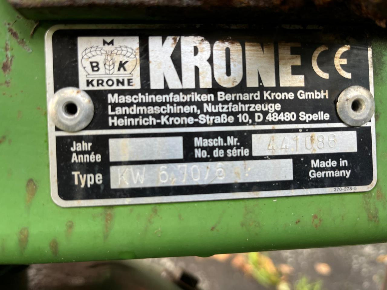 Krone KW 6.70/6 - Ancinho enleirador: foto 2 Krone KW 6.70/6 - Ancinho enleirador: foto 2
