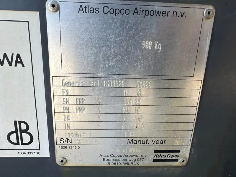 Atlas-Copco QAS 20 Kubota Leroy Somer 20 kVA Silent Rental generatorrset Stage 3A - Gerador elétrico: foto 4 Atlas-Copco QAS 20 Kubota Leroy Somer 20 kVA Silent Rental generatorrset Stage 3A - Gerador elétrico: foto 4