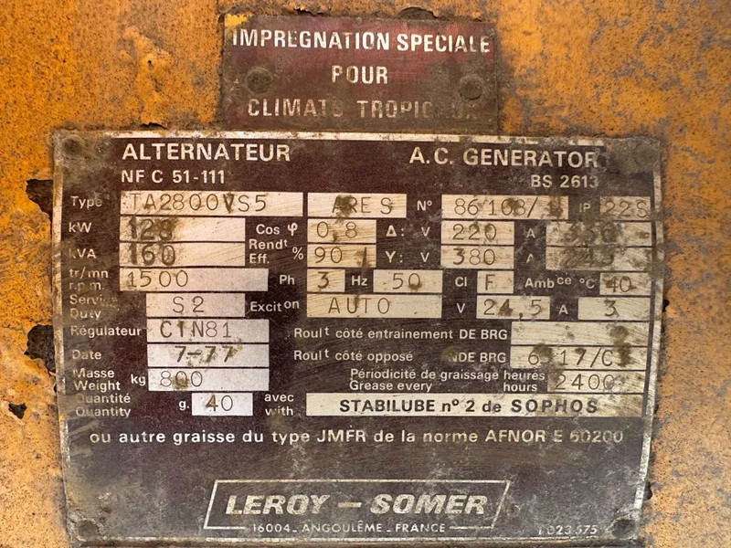 Gerador elétrico Caterpillar 3306 Leroy Somer 160 kVA noodstroom generatorset 869 hours: foto 13