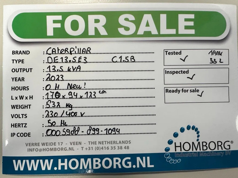 Caterpillar DE13.5E3 C1.5B 13.5 kVA Silent Generatorset CAT New ! - Gerador elétrico: foto 2 Caterpillar DE13.5E3 C1.5B 13.5 kVA Silent Generatorset CAT New ! - Gerador elétrico: foto 2