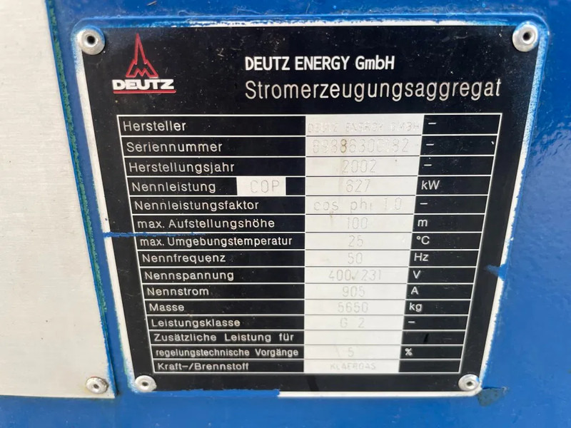 Gerador elétrico Deutz Gasset 800 / 1110 kVA Stamford generatorset: foto 8