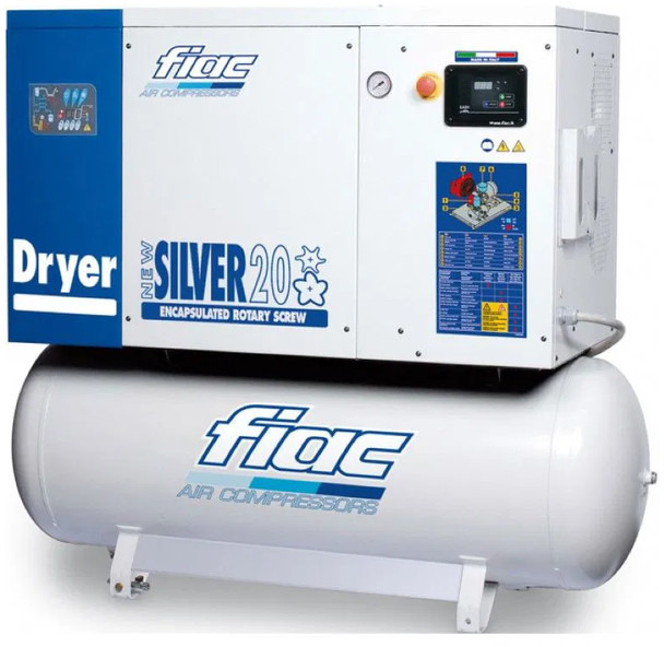 Fiac NewSilver D 15 / 500 NewSilver D 15 / 500 - 1430 L / min 11 kW 10 bar Elektrische Schroefcompressor + Droger - Compressor de ar: foto 1 Fiac NewSilver D 15 / 500 NewSilver D 15 / 500 - 1430 L / min 11 kW 10 bar Elektrische Schroefcompressor + Droger - Compressor de ar: foto 1