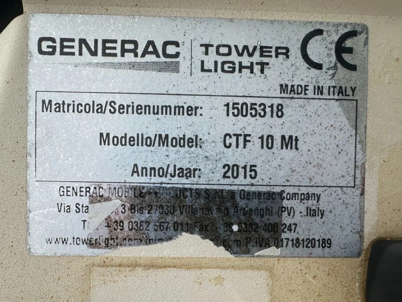 Generac CTF10M 10 meter 230 Volt Light Tower Lichtmast LED - Torre de iluminação: foto 3 Generac CTF10M 10 meter 230 Volt Light Tower Lichtmast LED - Torre de iluminação: foto 3