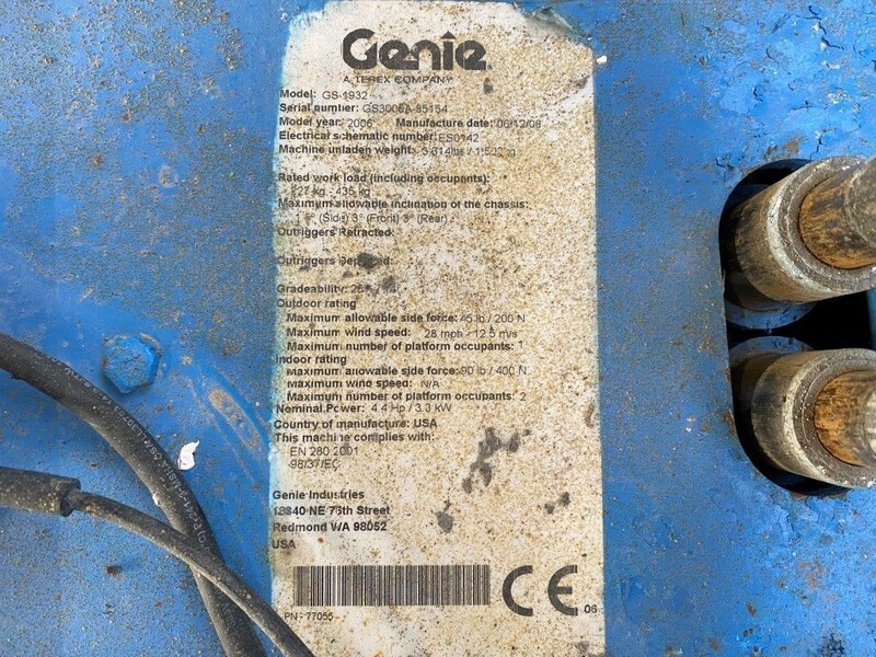 Genie GS 1932 Elektrische Schaarhoogwerker 7.8 meter werkhoogte 304 uur ! - Plataforma de Tijera/ Plataforma de tesoura: foto 4 Genie GS 1932 Elektrische Schaarhoogwerker 7.8 meter werkhoogte 304 uur ! - Plataforma de Tijera/ Plataforma de tesoura: foto 4
