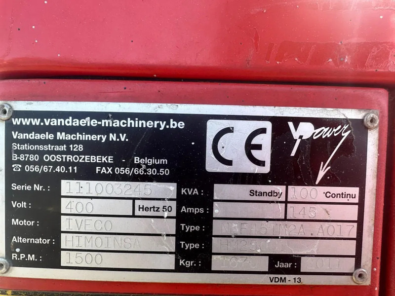 Gerador elétrico Himoinsa HFW 100 T5 Iveco Mecc Alte Spa 100 kVA Silent generatorset: foto 8