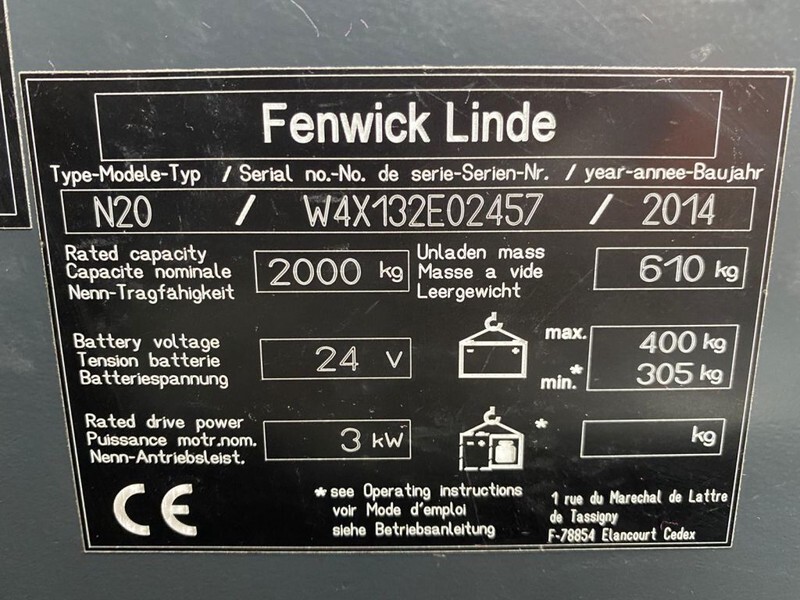 Linde N20 2 ton Elektrische Orderpicker Meerijder Palletwagen - Porta-palete: foto 3 Linde N20 2 ton Elektrische Orderpicker Meerijder Palletwagen - Porta-palete: foto 3