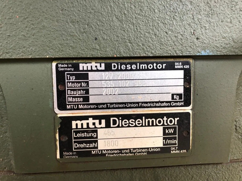 MTU 12V 2000 633 PK 12V 2000 633 PK Diesel Engine - Motor: foto 3 MTU 12V 2000 633 PK 12V 2000 633 PK Diesel Engine - Motor: foto 3