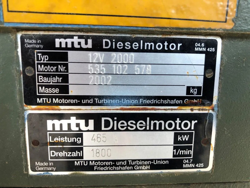 MTU 12V 2000 633 PK 12V 2000 633 PK Diesel Engine - Motor: foto 3 MTU 12V 2000 633 PK 12V 2000 633 PK Diesel Engine - Motor: foto 3