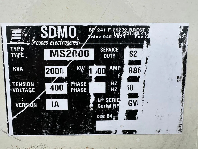 SDMO MS2000 MTU Leroy Somer 2000 kVA generatorset - Gerador elétrico: foto 5 SDMO MS2000 MTU Leroy Somer 2000 kVA generatorset - Gerador elétrico: foto 5