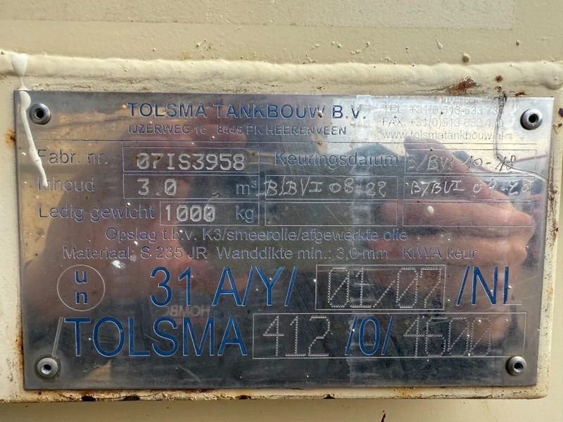 Tolsma Kiwa IBC 3000 liter Dieseltank Brandstoftank - Contentor marítimo: foto 4 Tolsma Kiwa IBC 3000 liter Dieseltank Brandstoftank - Contentor marítimo: foto 4