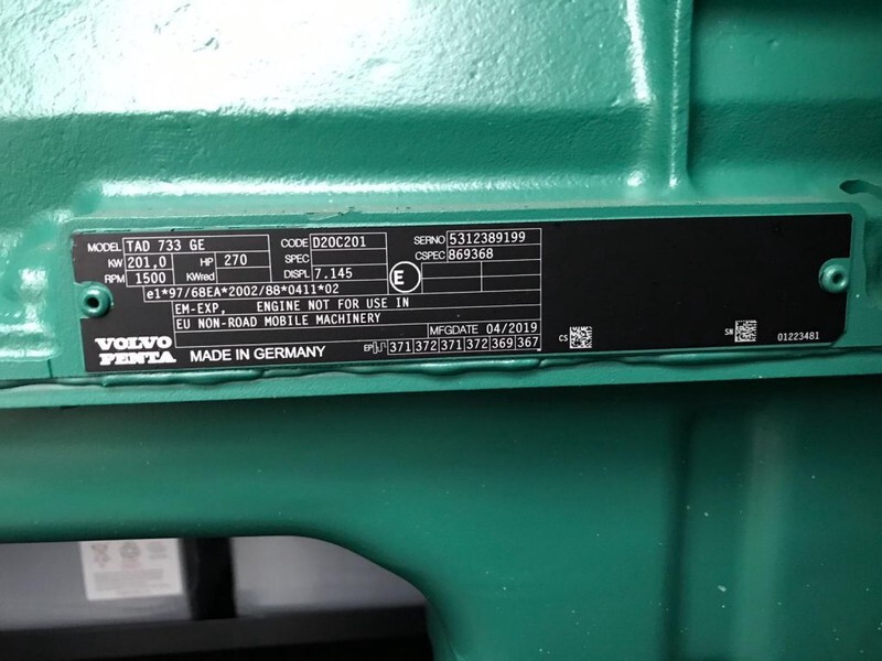 Volvo TAD 733 GE 225 kVA Supersilent generatorset New ! - Gerador elétrico: foto 5 Volvo TAD 733 GE 225 kVA Supersilent generatorset New ! - Gerador elétrico: foto 5