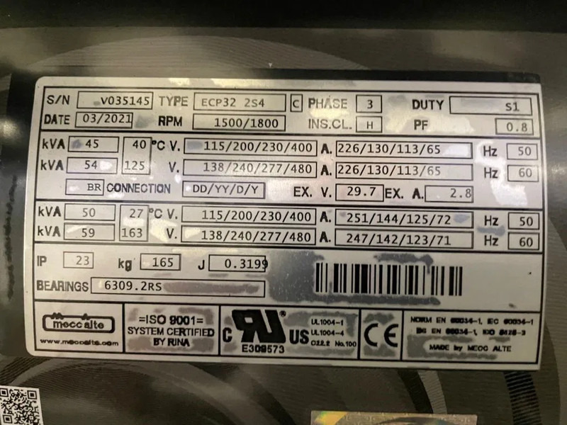 Gerador elétrico novo Yanmar 4TNV98CT-IHR Himoinsa HYW 45 Stage 5 45 kVA generatorset New !: foto 12