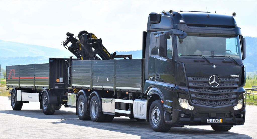 Mercedes-Benz ACTROS 2542 + PK18002-EH C/FUNK + Anhänger! - Camião grua, Camião de caixa aberta/ Plataforma: foto 3 Mercedes-Benz ACTROS 2542 + PK18002-EH C/FUNK + Anhänger! - Camião grua, Camião de caixa aberta/ Plataforma: foto 3