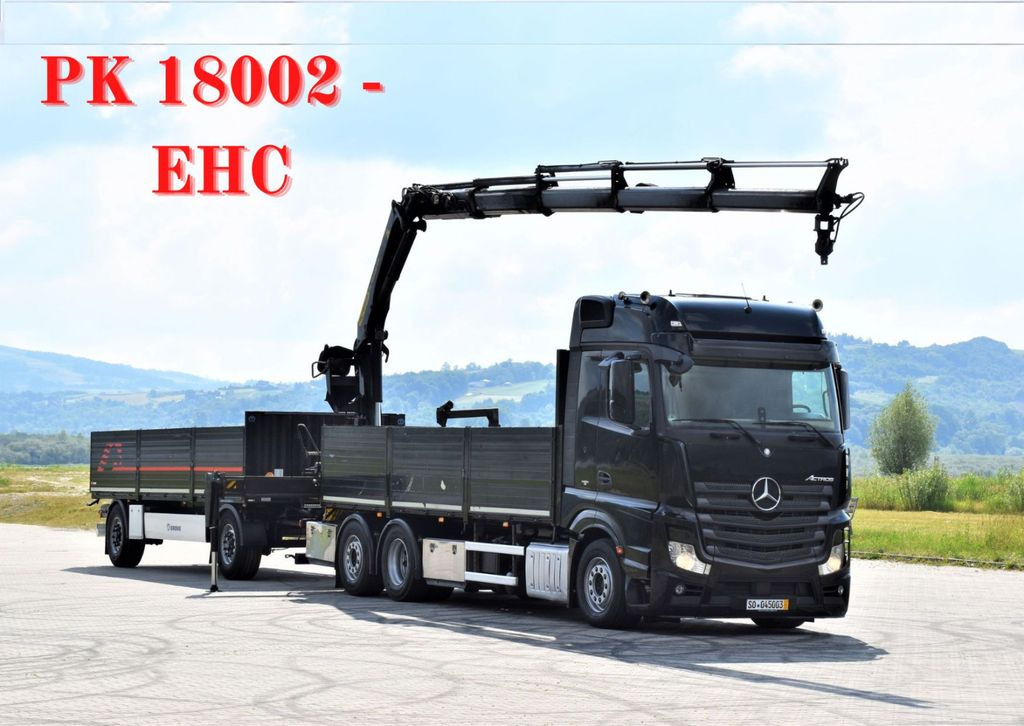 Mercedes-Benz ACTROS 2542 + PK18002-EH C/FUNK + Anhänger! - Camião grua, Camião de caixa aberta/ Plataforma: foto 1 Mercedes-Benz ACTROS 2542 + PK18002-EH C/FUNK + Anhänger! - Camião grua, Camião de caixa aberta/ Plataforma: foto 1