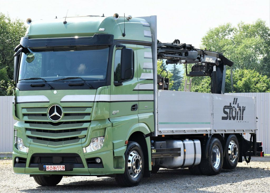 Mercedes-Benz Actros 2545 Pritsche 6,60m + ATLAS 125.2 - Camião grua, Camião de caixa aberta/ Plataforma: foto 3 Mercedes-Benz Actros 2545 Pritsche 6,60m + ATLAS 125.2 - Camião grua, Camião de caixa aberta/ Plataforma: foto 3