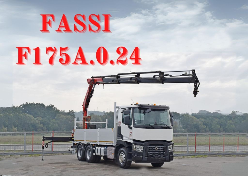 Renault C 380*PRITSCHE 5,45m*FASSI F175A.0.22+ FUNK/6x4 - Camião grua, Camião de caixa aberta/ Plataforma: foto 1 Renault C 380*PRITSCHE 5,45m*FASSI F175A.0.22+ FUNK/6x4 - Camião grua, Camião de caixa aberta/ Plataforma: foto 1