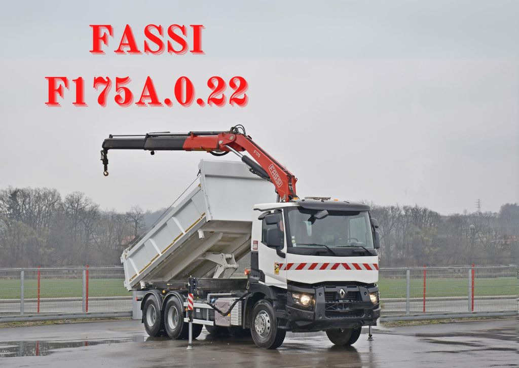 Renault C380 *KIPPER 5,10 m* FASSI F175A.0.22+FUNK /6x4 - Camião grua, Camião basculante: foto 1 Renault C380 *KIPPER 5,10 m* FASSI F175A.0.22+FUNK /6x4 - Camião grua, Camião basculante: foto 1