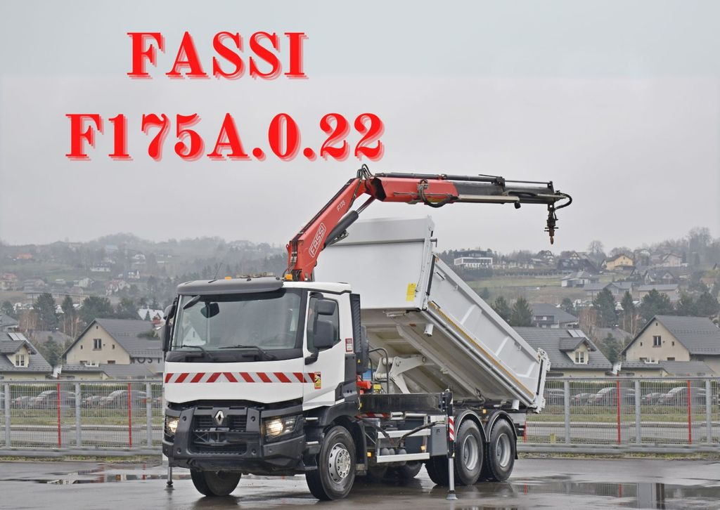Renault C380 *KIPPER 5,10 m* FASSI F175A.0.22+FUNK /6x4 - Camião basculante, Camião grua: foto 1 Renault C380 *KIPPER 5,10 m* FASSI F175A.0.22+FUNK /6x4 - Camião basculante, Camião grua: foto 1