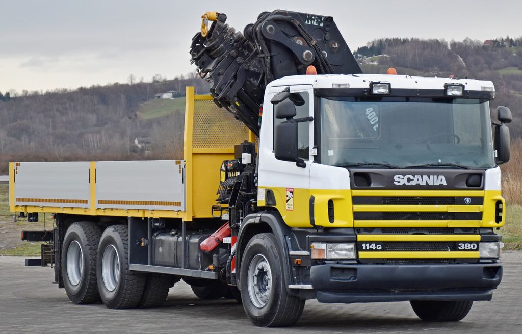 Scania 114 G 380 * PRITSCHE 6,10m * KRAN * 6x4 * TOP - Camião grua, Camião de caixa aberta/ Plataforma: foto 3 Scania 114 G 380 * PRITSCHE 6,10m * KRAN * 6x4 * TOP - Camião grua, Camião de caixa aberta/ Plataforma: foto 3