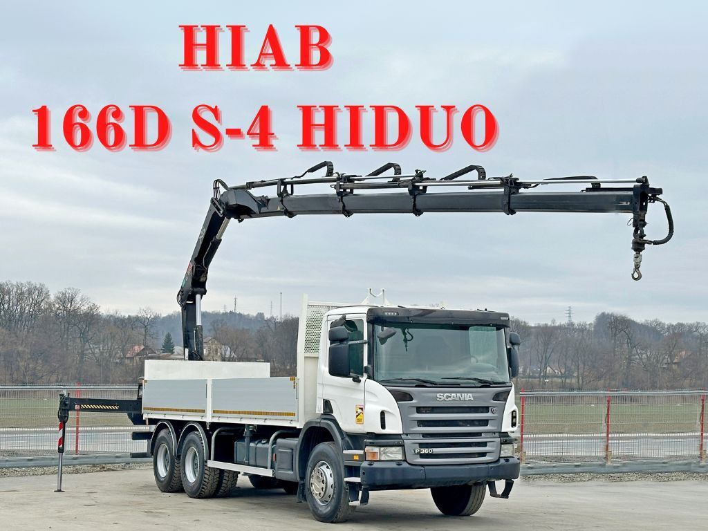 Scania P 360 * HIAB 166D S-4 HIDUO/FUNK * 6x4 - Camião grua, Camião de caixa aberta/ Plataforma: foto 1 Scania P 360 * HIAB 166D S-4 HIDUO/FUNK * 6x4 - Camião grua, Camião de caixa aberta/ Plataforma: foto 1