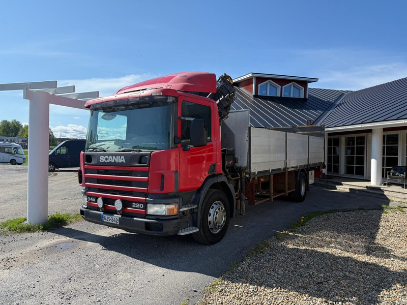 Scania P94D - Camião de caixa aberta/ Plataforma, Camião grua: foto 1 Scania P94D - Camião de caixa aberta/ Plataforma, Camião grua: foto 1