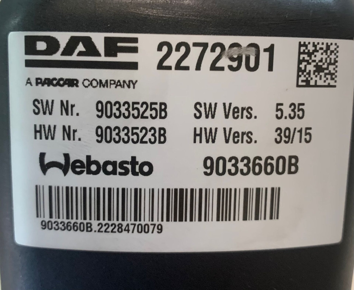 DAF STANDKACHEL THERMO TOP PRO 38 2272901 - Ventilador do habitáculo para Camião: foto 5 DAF STANDKACHEL THERMO TOP PRO 38 2272901 - Ventilador do habitáculo para Camião: foto 5