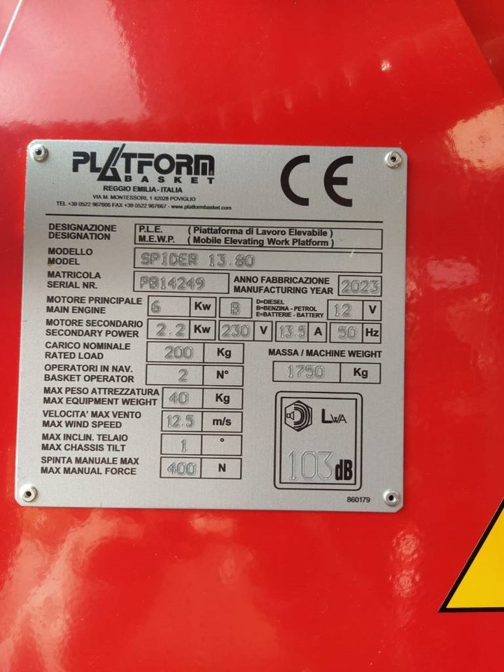 Platform Basket 13.80 - Plataforma aérea: foto 2 Platform Basket 13.80 - Plataforma aérea: foto 2
