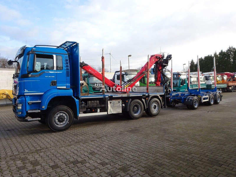 MAN TGS 28.500 6x4 Log truck + Crane Epsilon + Trailer - Camião de transporte de madeira, Camião grua: foto 3 MAN TGS 28.500 6x4 Log truck + Crane Epsilon + Trailer - Camião de transporte de madeira, Camião grua: foto 3