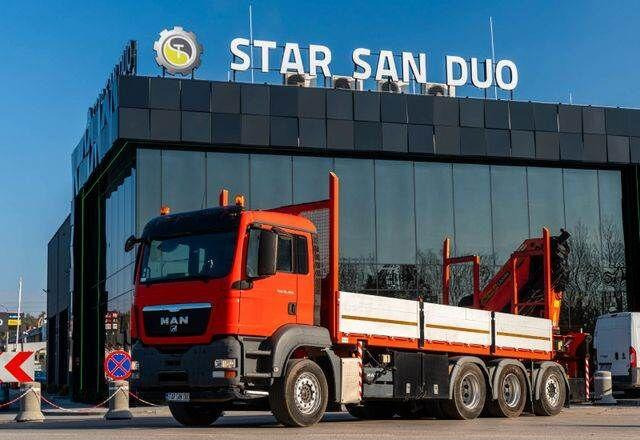 MAN TGS 35.400 PALFINGER PK 44002 WINCH TRIDEM KRAN - Camião de caixa aberta/ Plataforma, Camião grua: foto 3 MAN TGS 35.400 PALFINGER PK 44002 WINCH TRIDEM KRAN - Camião de caixa aberta/ Plataforma, Camião grua: foto 3