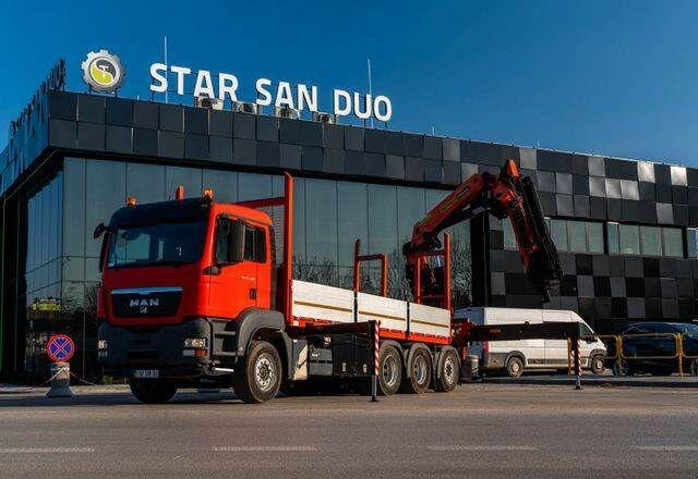 MAN TGS 35.400 PALFINGER PK 44002 WINCH TRIDEM KRAN - Camião de caixa aberta/ Plataforma, Camião grua: foto 5 MAN TGS 35.400 PALFINGER PK 44002 WINCH TRIDEM KRAN - Camião de caixa aberta/ Plataforma, Camião grua: foto 5