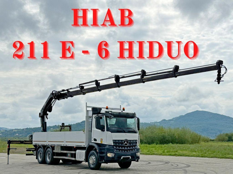 Mercedes-Benz ACTROS 2636 * HIAB 211 E-6 HIDUO/FUNK *6x4 - Camião de caixa aberta/ Plataforma, Camião grua: foto 1 Mercedes-Benz ACTROS 2636 * HIAB 211 E-6 HIDUO/FUNK *6x4 - Camião de caixa aberta/ Plataforma, Camião grua: foto 1