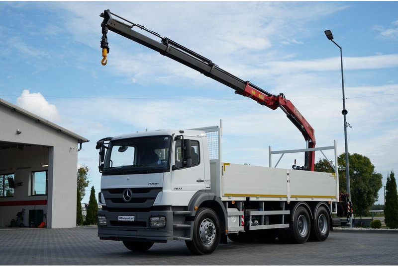 Mercedes-Benz / AXOR 2633 / 6X4 / SKRZYNIOWY - 6,55 M / MOCNA PODŁOGA / HDS FA - Camião de caixa aberta/ Plataforma, Camião grua: foto 1 Mercedes-Benz / AXOR 2633 / 6X4 / SKRZYNIOWY - 6,55 M / MOCNA PODŁOGA / HDS FA - Camião de caixa aberta/ Plataforma, Camião grua: foto 1