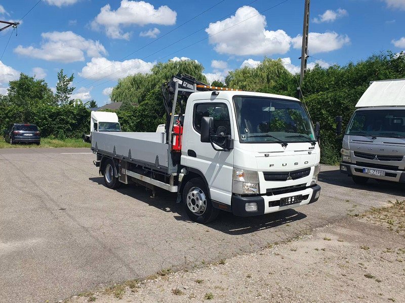 Mitsubishi Fuso Canter 7C15 - Flatbed truck + crane - Camião de caixa aberta/ Plataforma, Camião grua: foto 1 Mitsubishi Fuso Canter 7C15 - Flatbed truck + crane - Camião de caixa aberta/ Plataforma, Camião grua: foto 1