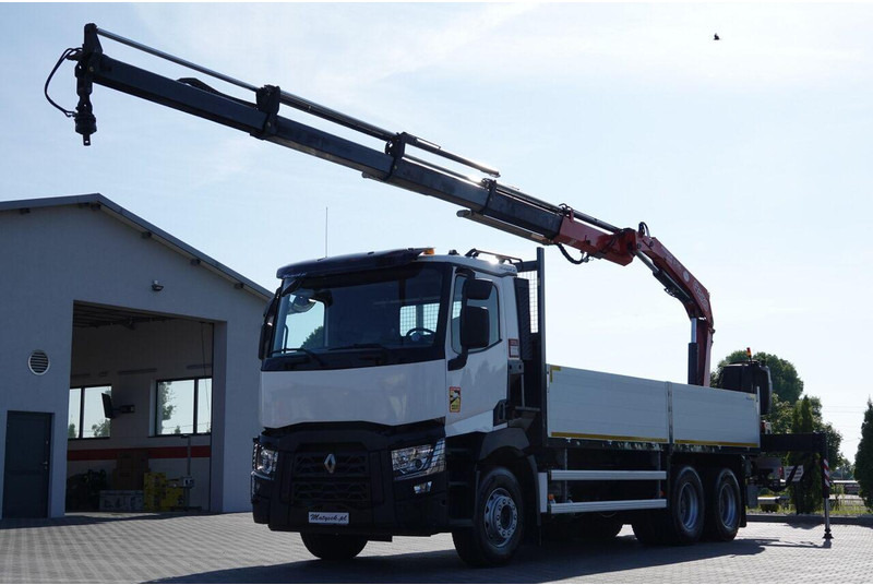 Renault C 380 / 6X4 / SKRZYNIOWY 6.4 M / + HDS FASSI F175A / MAX UDŹWIG - Camião de caixa aberta/ Plataforma, Camião grua: foto 4 Renault C 380 / 6X4 / SKRZYNIOWY 6.4 M / + HDS FASSI F175A / MAX UDŹWIG - Camião de caixa aberta/ Plataforma, Camião grua: foto 4