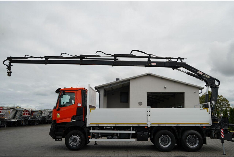 Renault K 380 / 6X4 / SKRZYNIOWY 6.2 M / + HDS HIAB 166 ES-4 / MAX UDŹWI - Camião de caixa aberta/ Plataforma, Camião grua: foto 2 Renault K 380 / 6X4 / SKRZYNIOWY 6.2 M / + HDS HIAB 166 ES-4 / MAX UDŹWI - Camião de caixa aberta/ Plataforma, Camião grua: foto 2