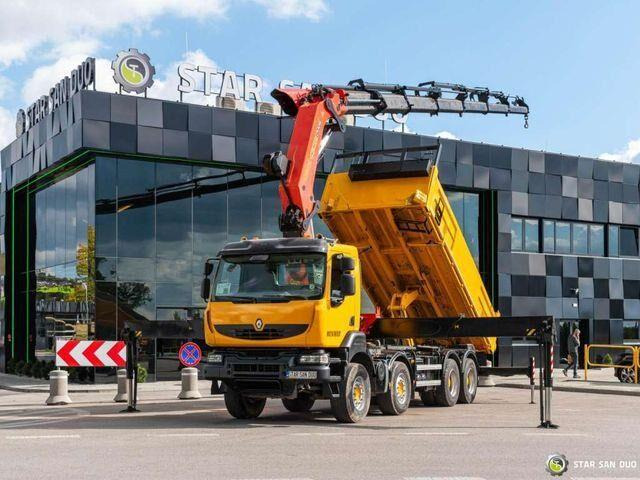 Renault KERAX 450 8x4 PALFINGER PK 60002 Crane Tipper - Camião basculante, Camião grua: foto 1 Renault KERAX 450 8x4 PALFINGER PK 60002 Crane Tipper - Camião basculante, Camião grua: foto 1