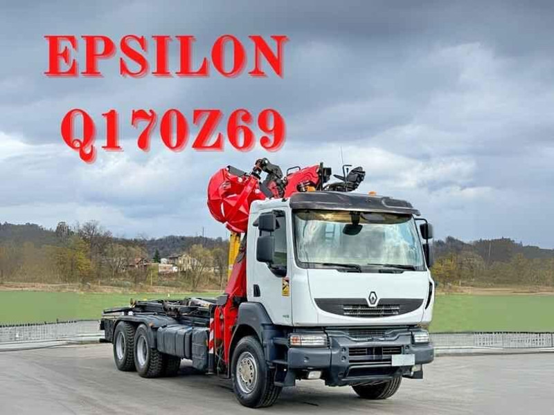 Renault KERAX 460 DXI * ABROLLKIPPER * EPSILON Q170Z69 * 6x4 - Camião polibenne, Camião grua: foto 1 Renault KERAX 460 DXI * ABROLLKIPPER * EPSILON Q170Z69 * 6x4 - Camião polibenne, Camião grua: foto 1
