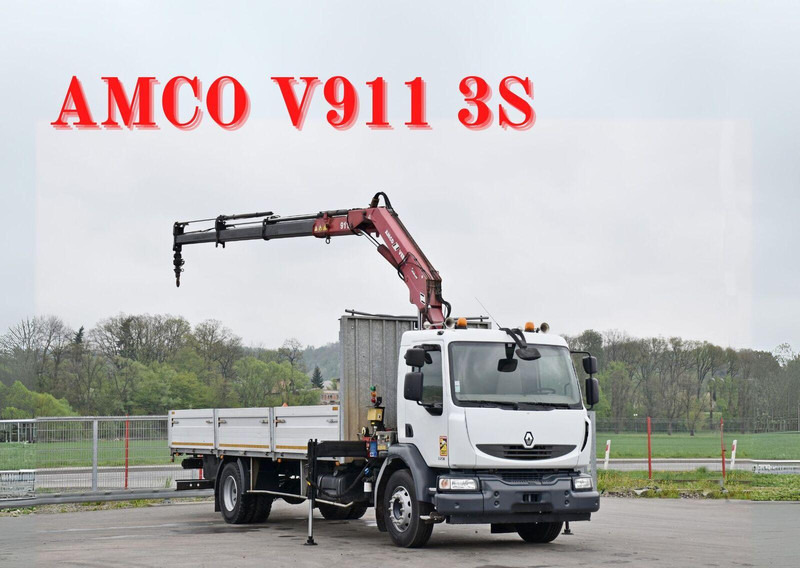Renault MIDLUM 220 DXI *PRITSCHE 7,35m * KRAN + FUNK - Camião de caixa aberta/ Plataforma, Camião grua: foto 1 Renault MIDLUM 220 DXI *PRITSCHE 7,35m * KRAN + FUNK - Camião de caixa aberta/ Plataforma, Camião grua: foto 1