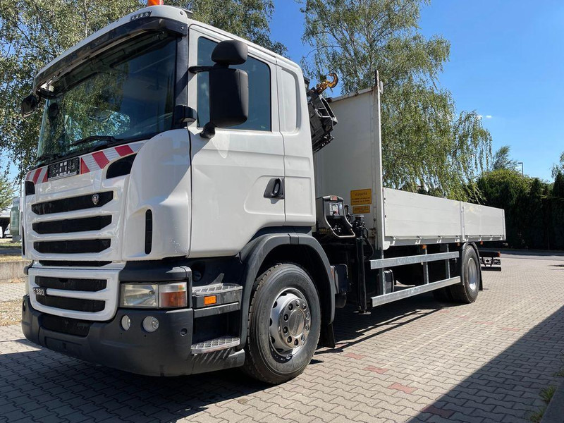 Camião de caixa aberta/ Plataforma, Camião grua Scania G 380 Pritsche Kran Hiab 122B: foto 7