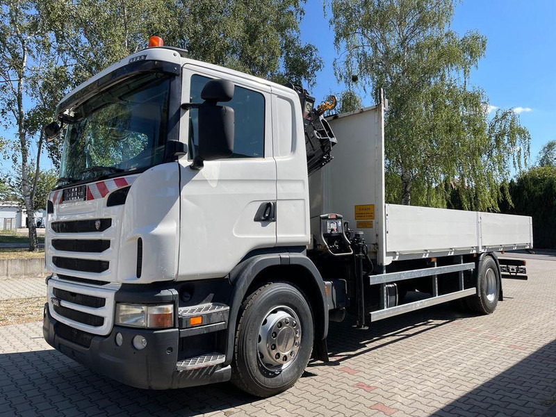 Camião de caixa aberta/ Plataforma, Camião grua Scania G 380 Pritsche Kran Hiab 122B: foto 9
