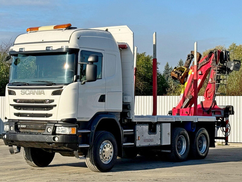 Scania G490 - Camião de transporte de madeira, Camião grua: foto 4 Scania G490 - Camião de transporte de madeira, Camião grua: foto 4