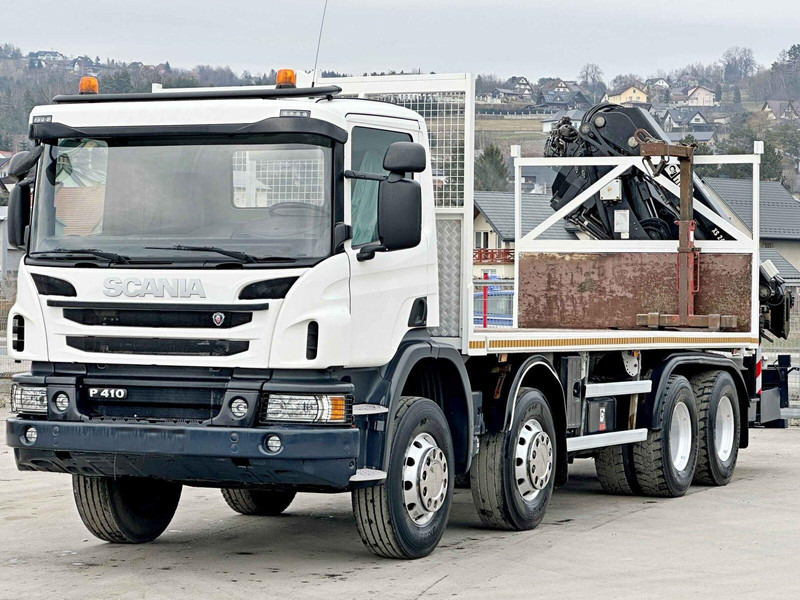 Scania P 410*PLATFORM 7,00m*HIAB 244 E-5 HIPRO+FUNK/8x4 - Camião de caixa aberta/ Plataforma, Camião grua: foto 4 Scania P 410*PLATFORM 7,00m*HIAB 244 E-5 HIPRO+FUNK/8x4 - Camião de caixa aberta/ Plataforma, Camião grua: foto 4