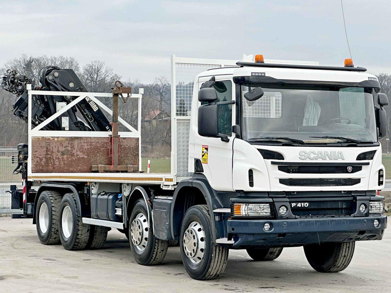 Scania P 410*PLATFORM 7,00m*HIAB 244 E-5 HIPRO+FUNK/8x4 - Camião de caixa aberta/ Plataforma, Camião grua: foto 3 Scania P 410*PLATFORM 7,00m*HIAB 244 E-5 HIPRO+FUNK/8x4 - Camião de caixa aberta/ Plataforma, Camião grua: foto 3