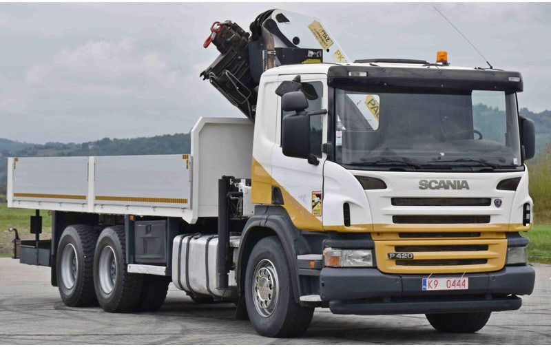 Scania P 420 - Camião de caixa aberta/ Plataforma, Camião grua: foto 4 Scania P 420 - Camião de caixa aberta/ Plataforma, Camião grua: foto 4